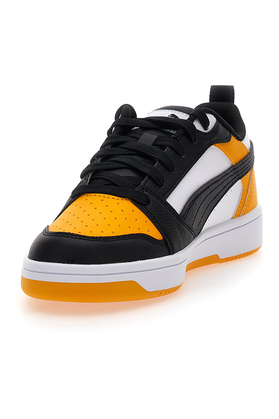 Sneakers Gialle e Nere con lacci Puma Rebound V6 Lo Jr