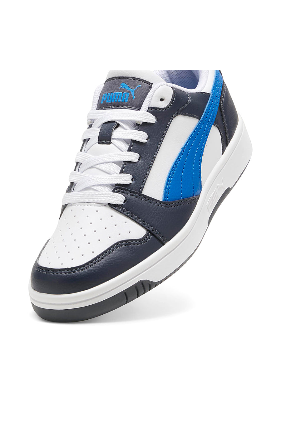 Sneakers Bianche e Blu Puma Rebound V6 Low Jr