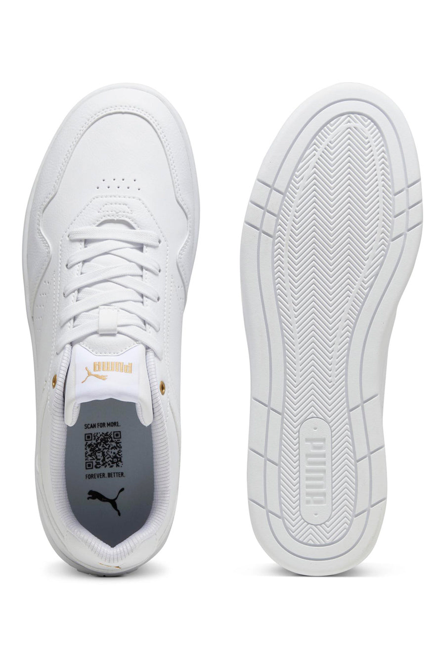 Sneakers Bianche Con Dettagli Oro Puma Court Classic