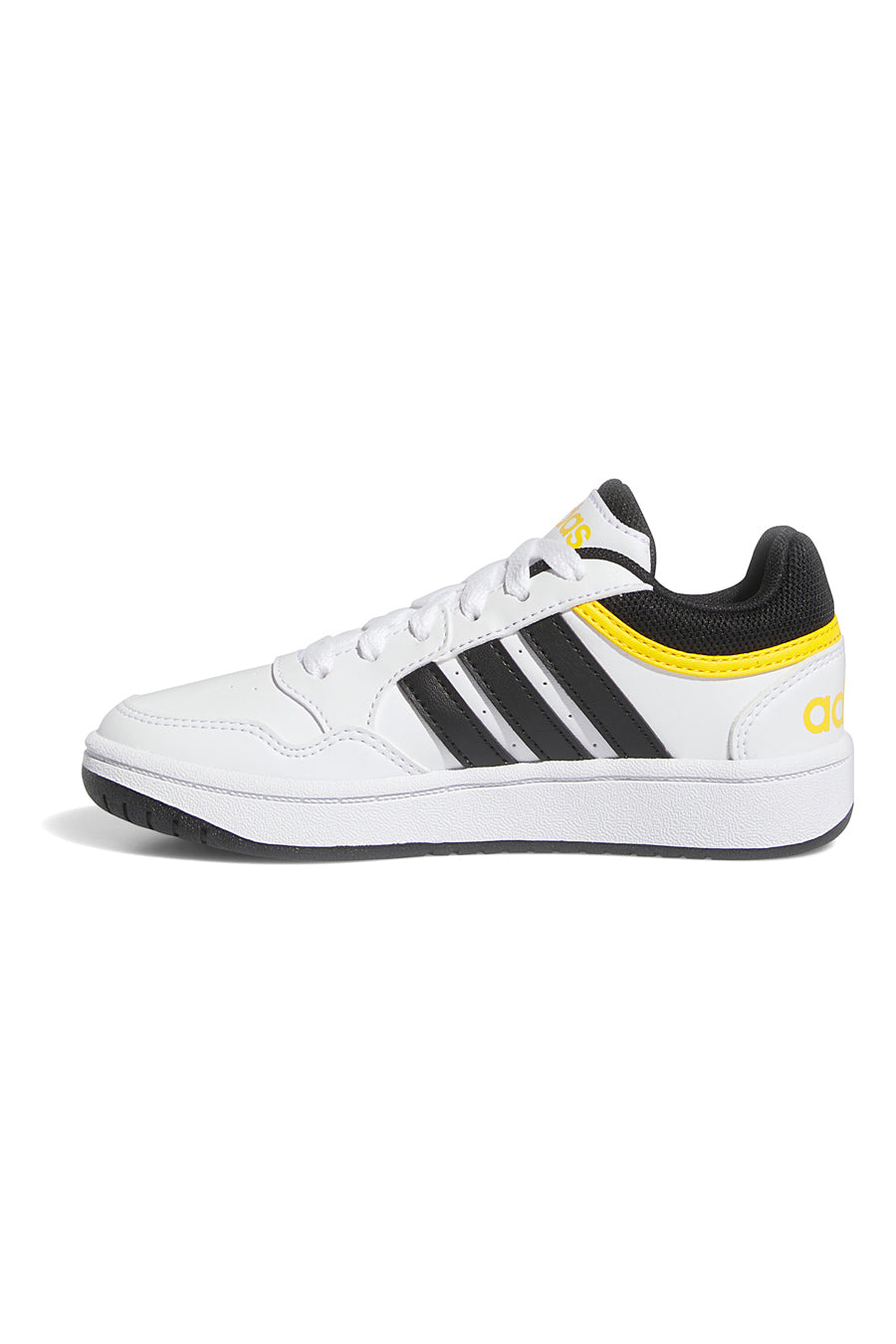 Sneakers Bianche con dettagli Neri e Gialli Adidas Hoops 3.0 K