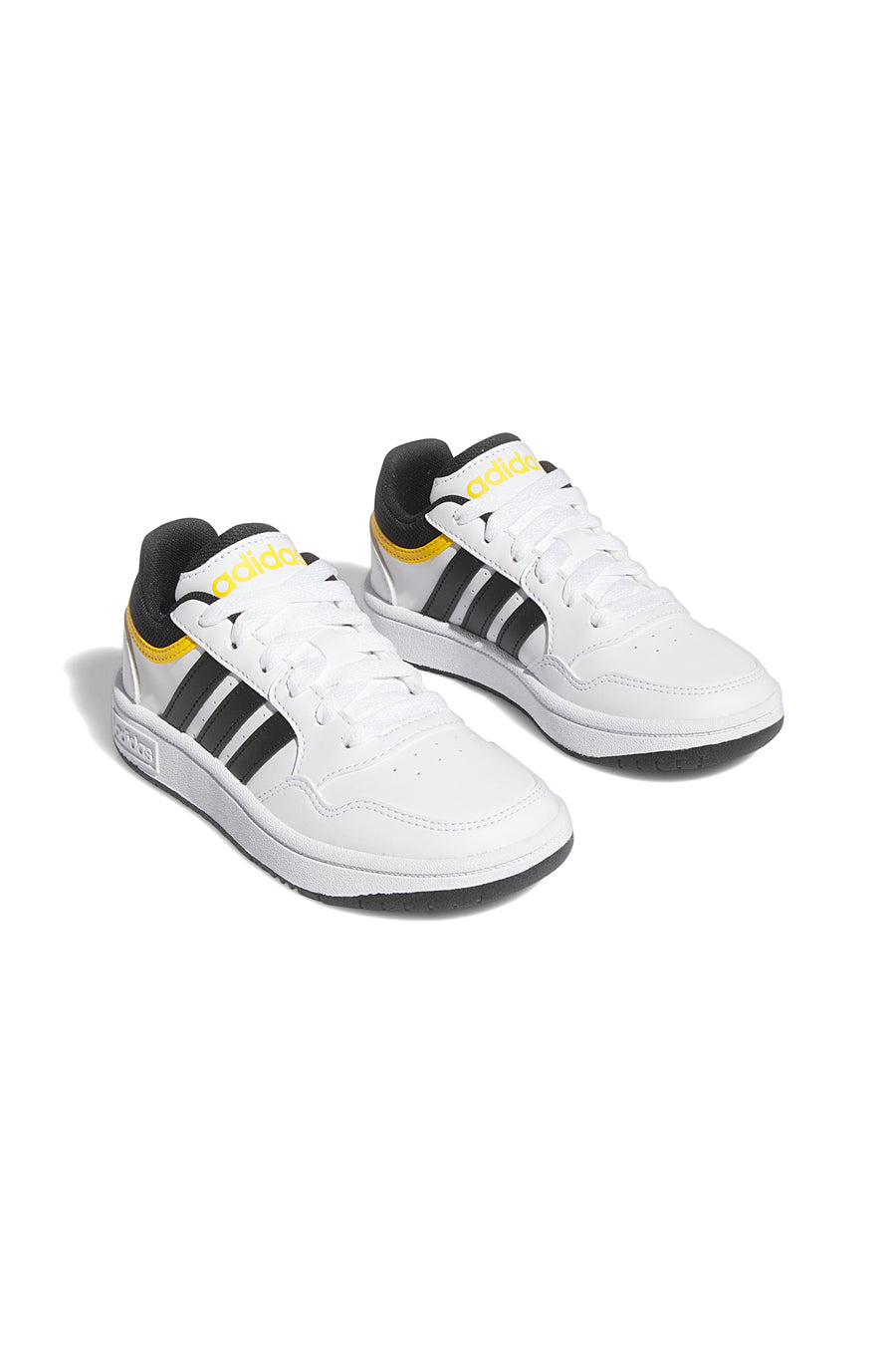 Sneakers Bianche con dettagli Neri e Gialli Adidas Hoops 3.0 K