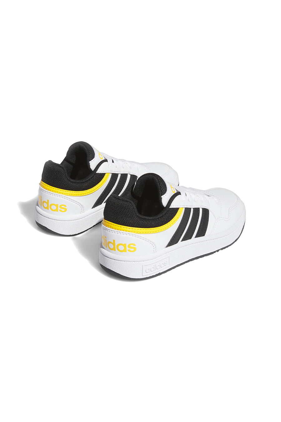 Sneakers Bianche con dettagli Neri e Gialli Adidas Hoops 3.0 K