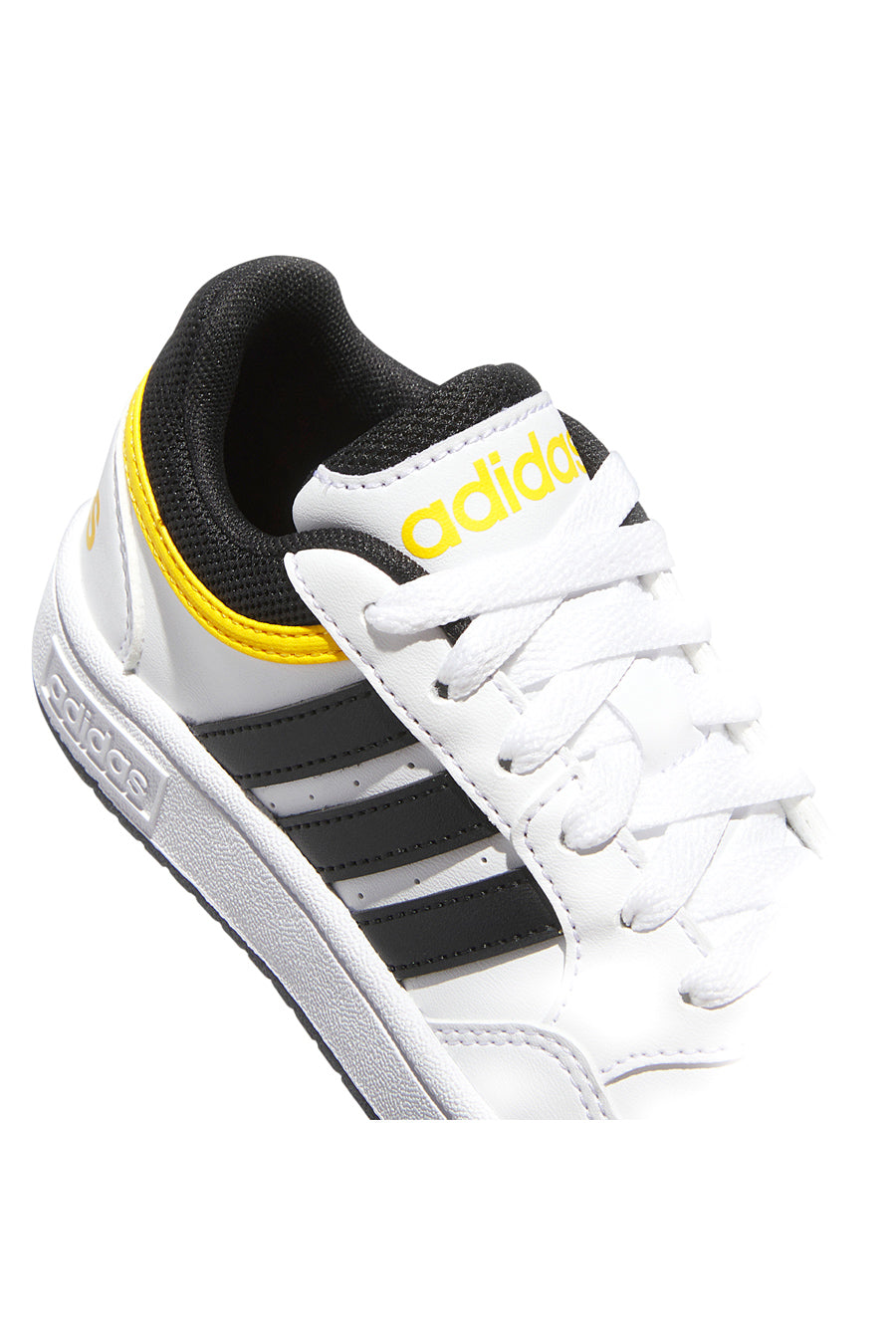 Sneakers Bianche con dettagli Neri e Gialli Adidas Hoops 3.0 K