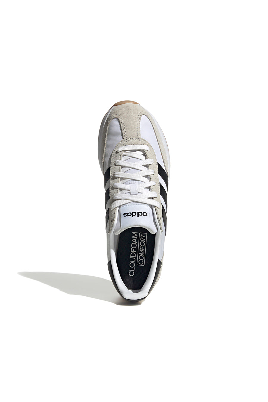 Sneakers bianche e nere con tomaia in pelle ADIDAS RUN 70s 2.0