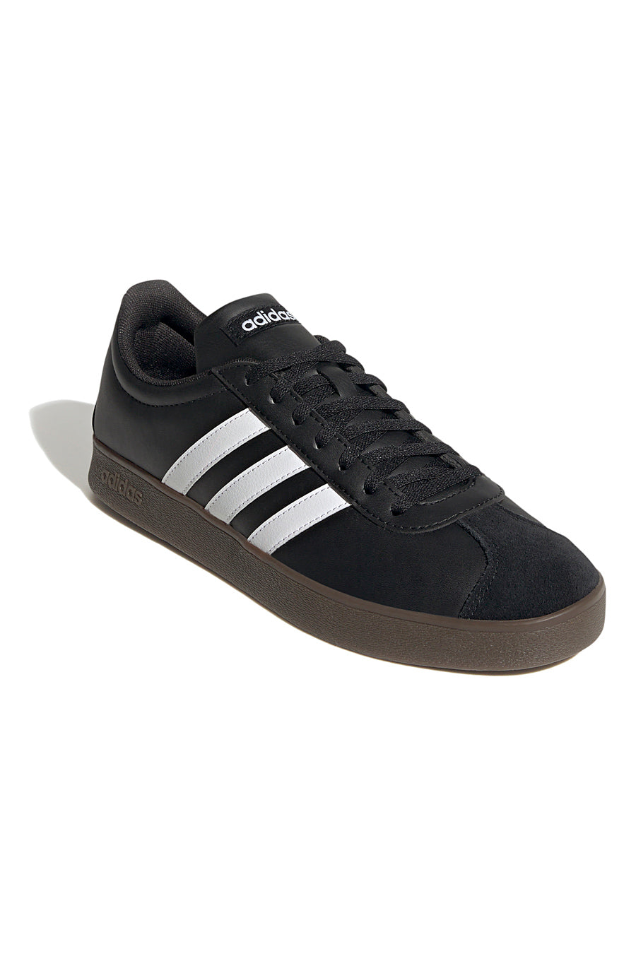 Schwarze Turnschuhe mit weißen Bändern Adidas VL Court Base