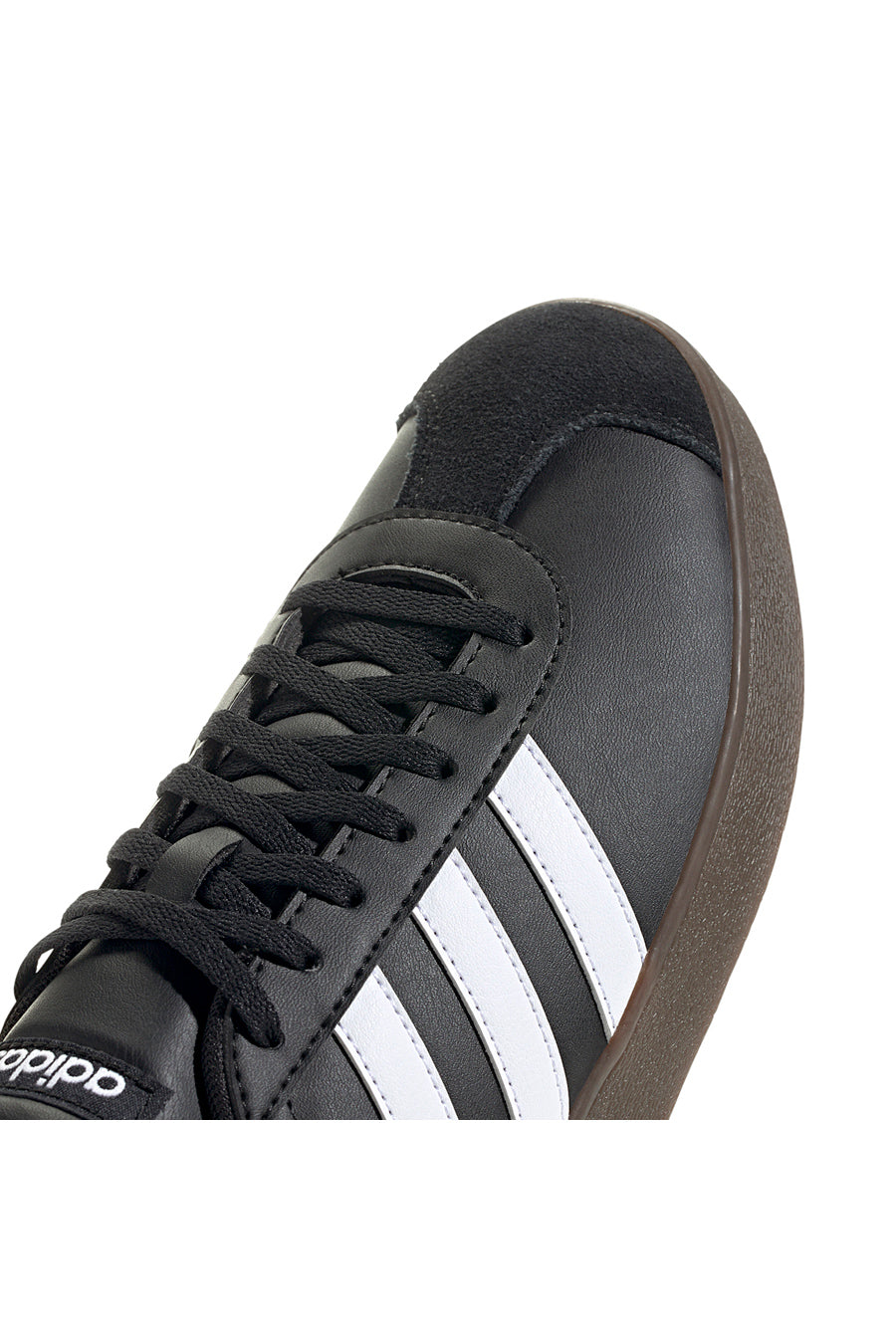 Schwarze Turnschuhe mit weißen Bändern Adidas VL Court Base