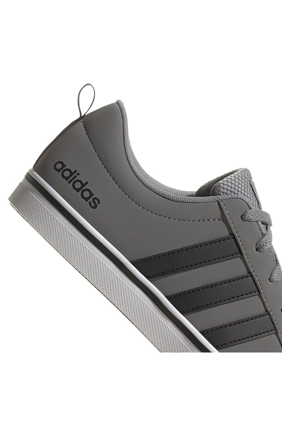 Graue Turnschuhe mit schwarzen Bändern Adidas VS Pace 2.0