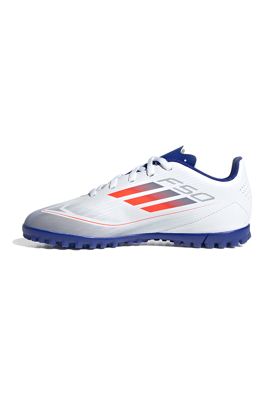 Scarpe da calcetto bianche e blu per terreni sintetici Adidas F50 Club TF J