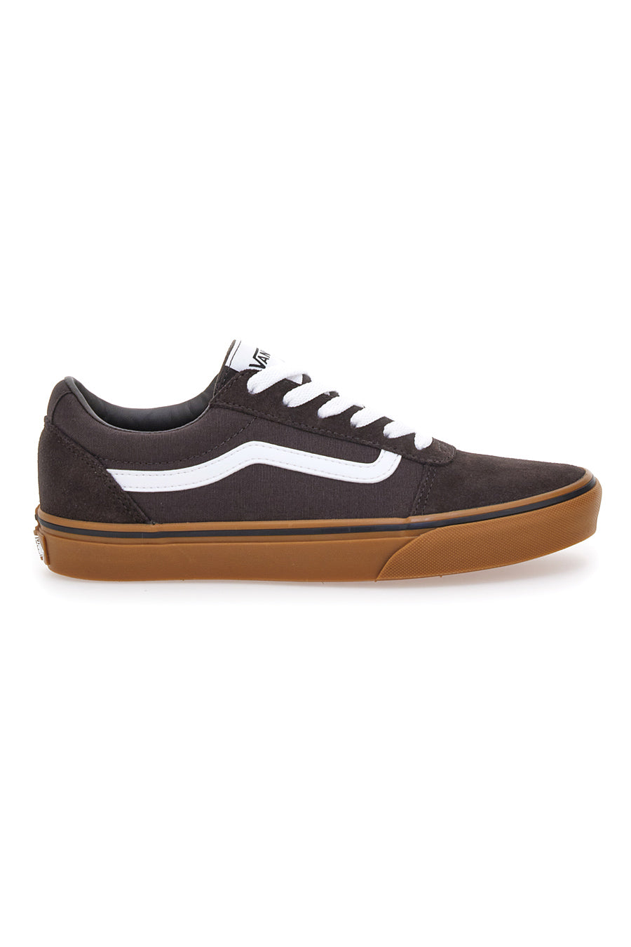 Sneakers Caffè In Suede con Lacci Bianchi Vans Ward