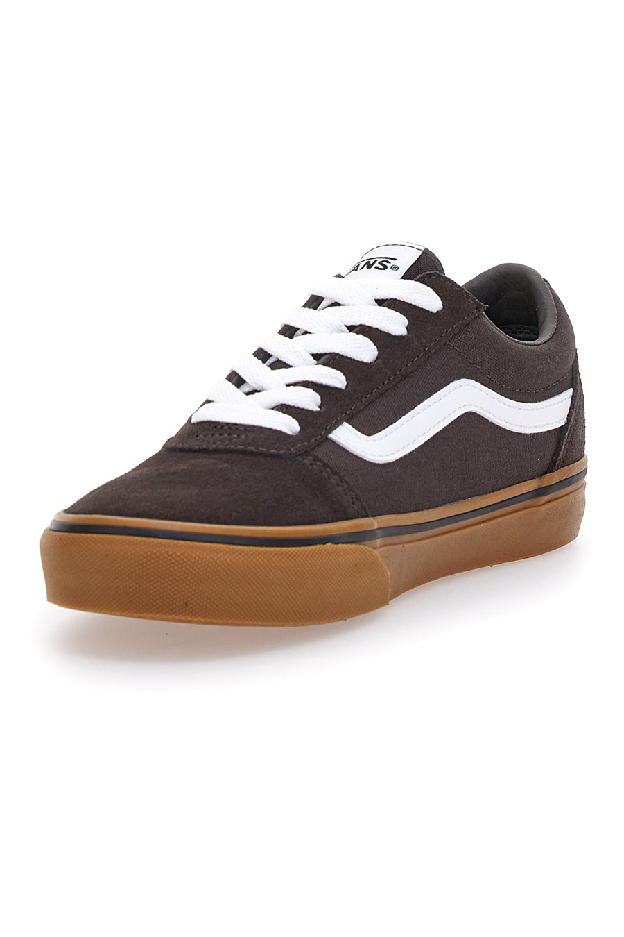 Sneakers Caffè In Suede con Lacci Bianchi Vans Ward