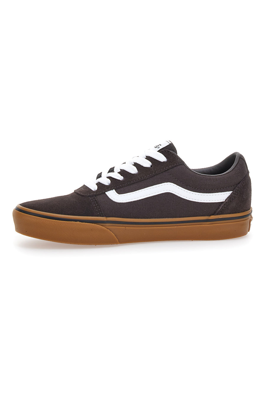 Sneakers Caffè In Suede con Lacci Bianchi Vans Ward