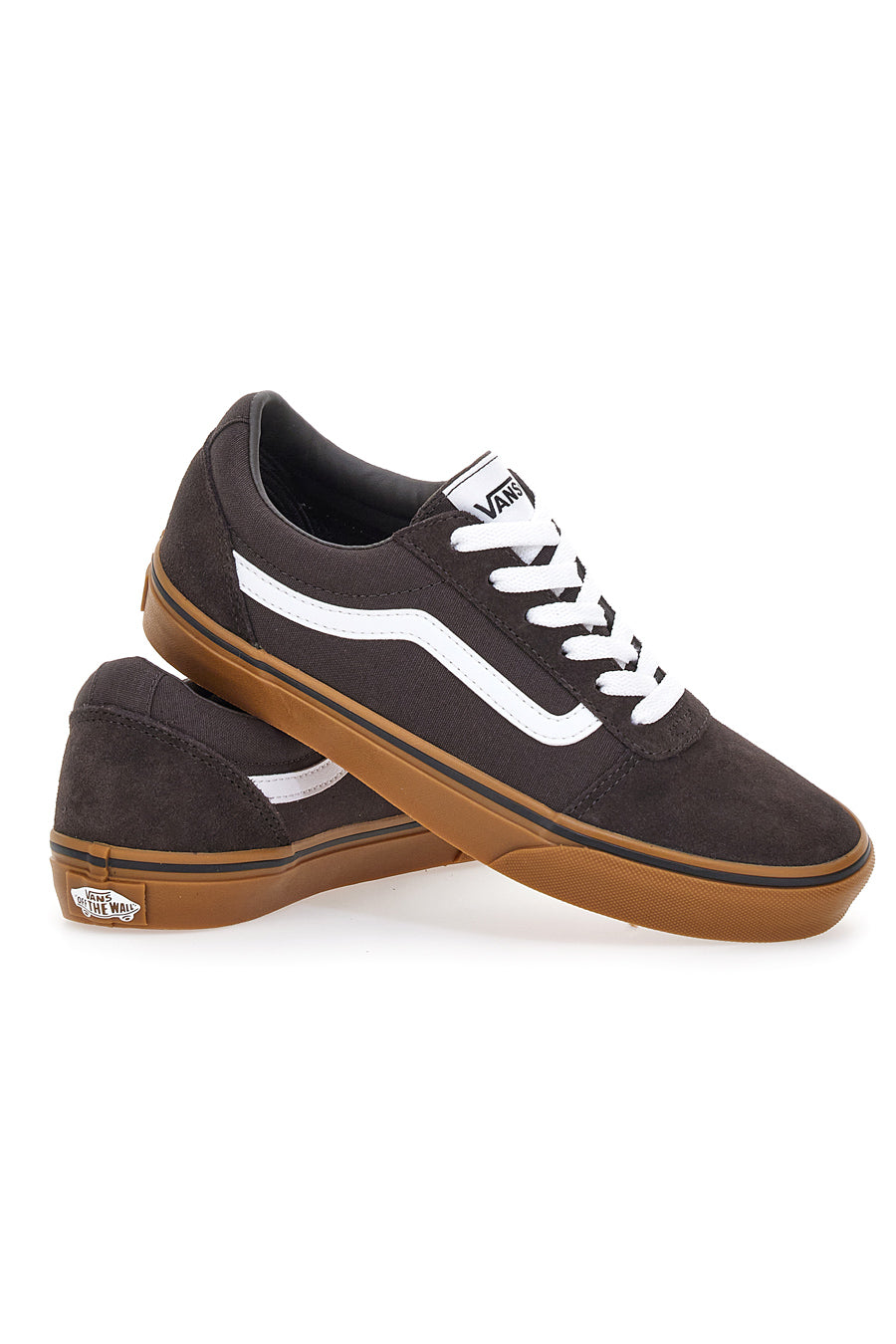 Sneakers Caffè In Suede con Lacci Bianchi Vans Ward