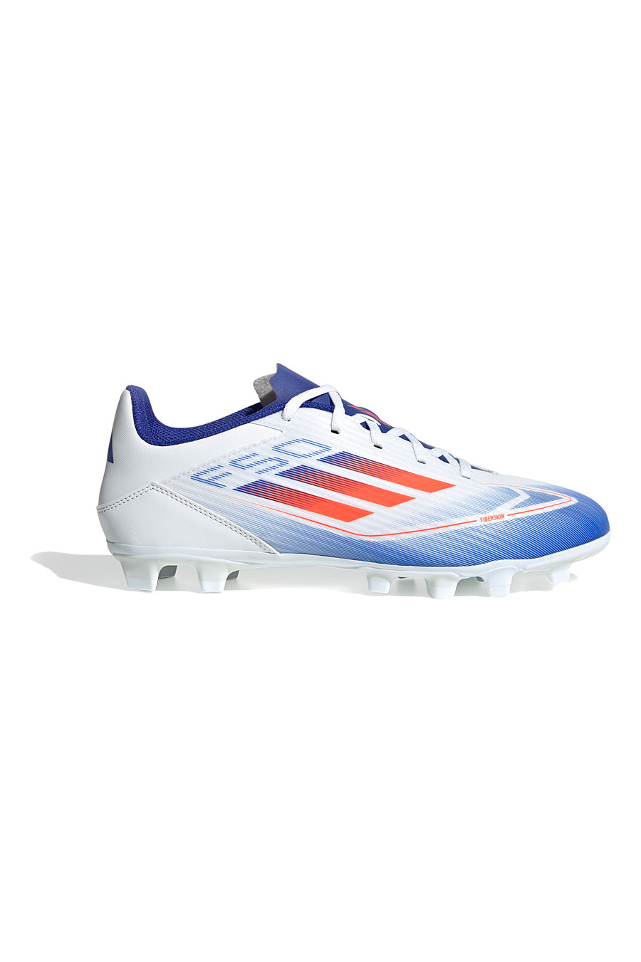 Scarpe da calcio bianche e blu con tacchetti per terreni erbosi Adidas F50 Club FXG