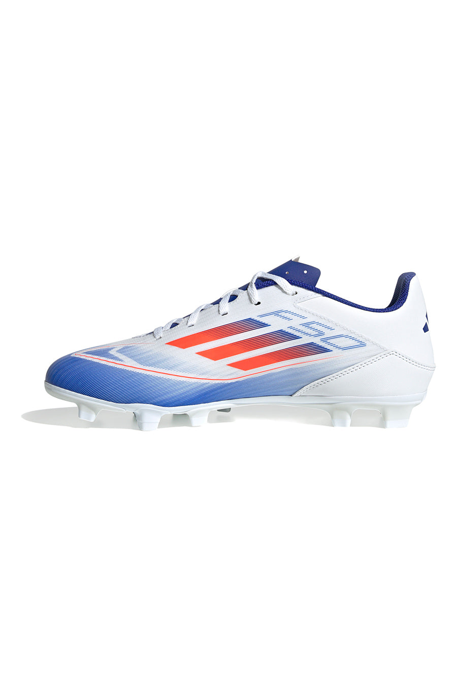 Scarpe da calcio bianche e blu con tacchetti per terreni erbosi Adidas F50 Club FXG