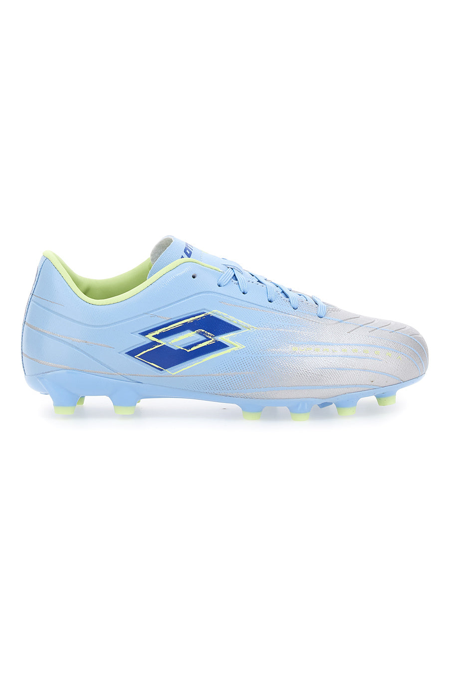 Scarpe da Calcio Azzurre e Argento Lotto Solista 700 IX Fg Jr