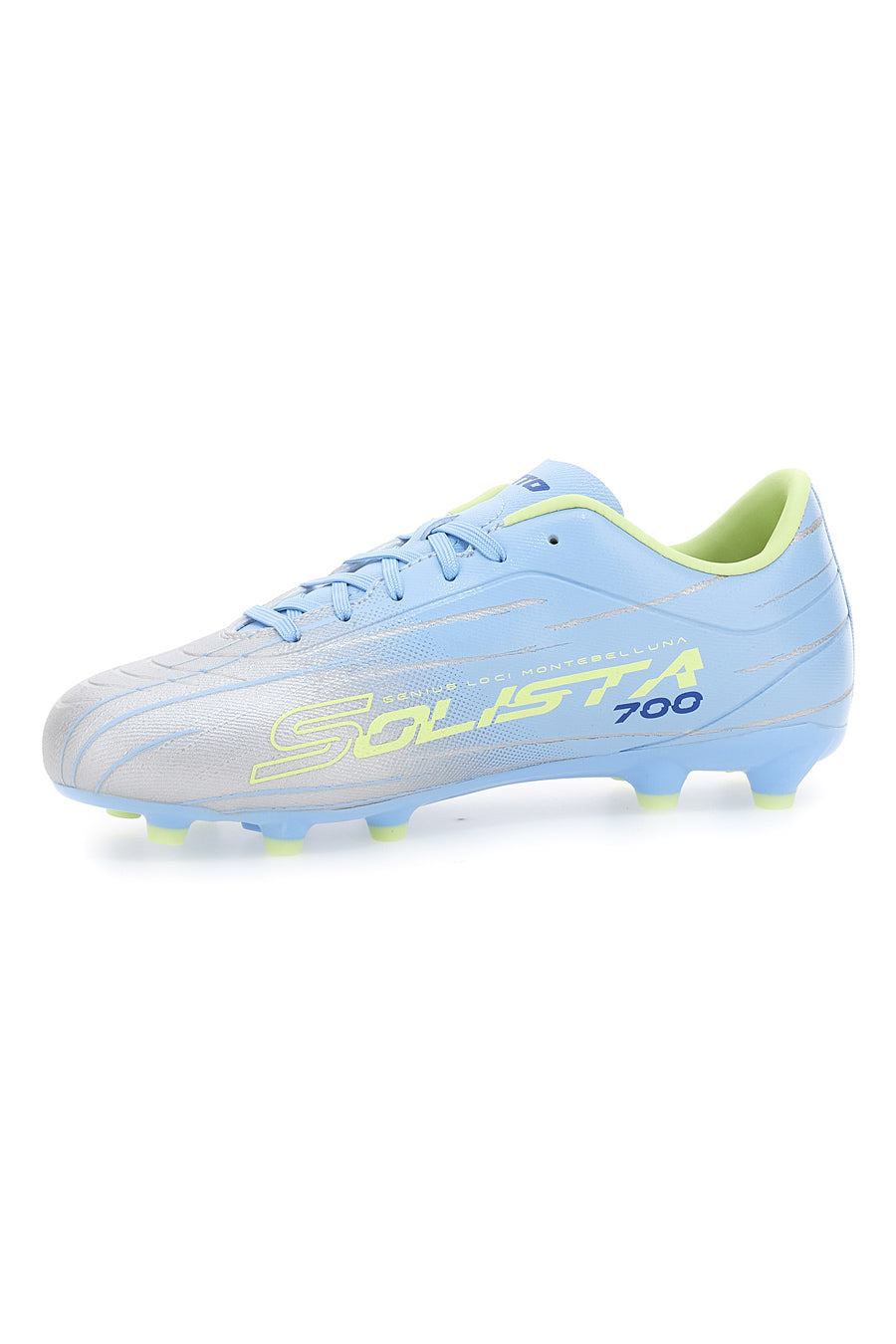 Scarpe da Calcio Azzurre e Argento Lotto Solista 700 IX Fg Jr