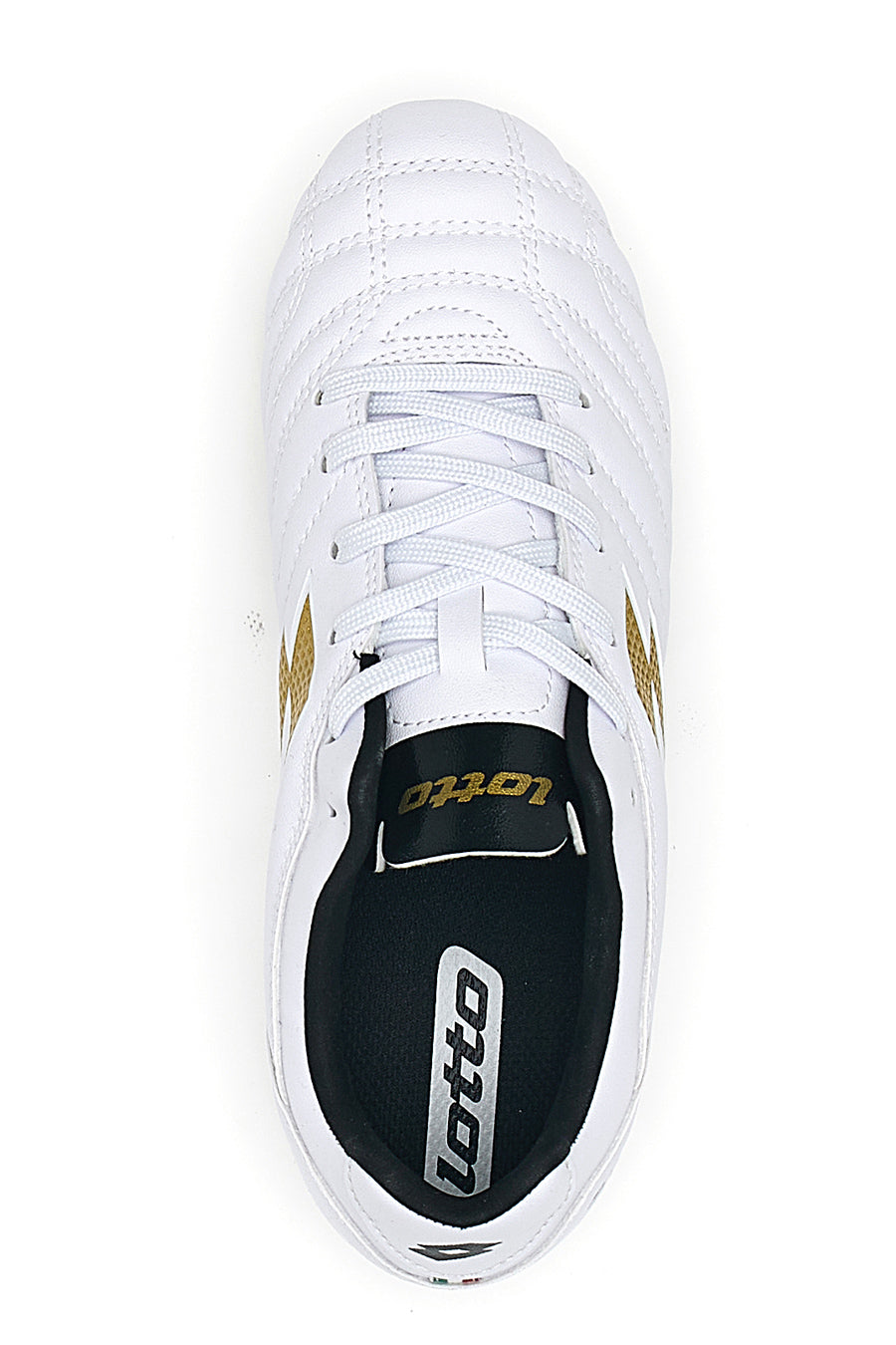 Scarpe da Calcio Bianche e Oro Lotto Stadio 705 Fg Jr