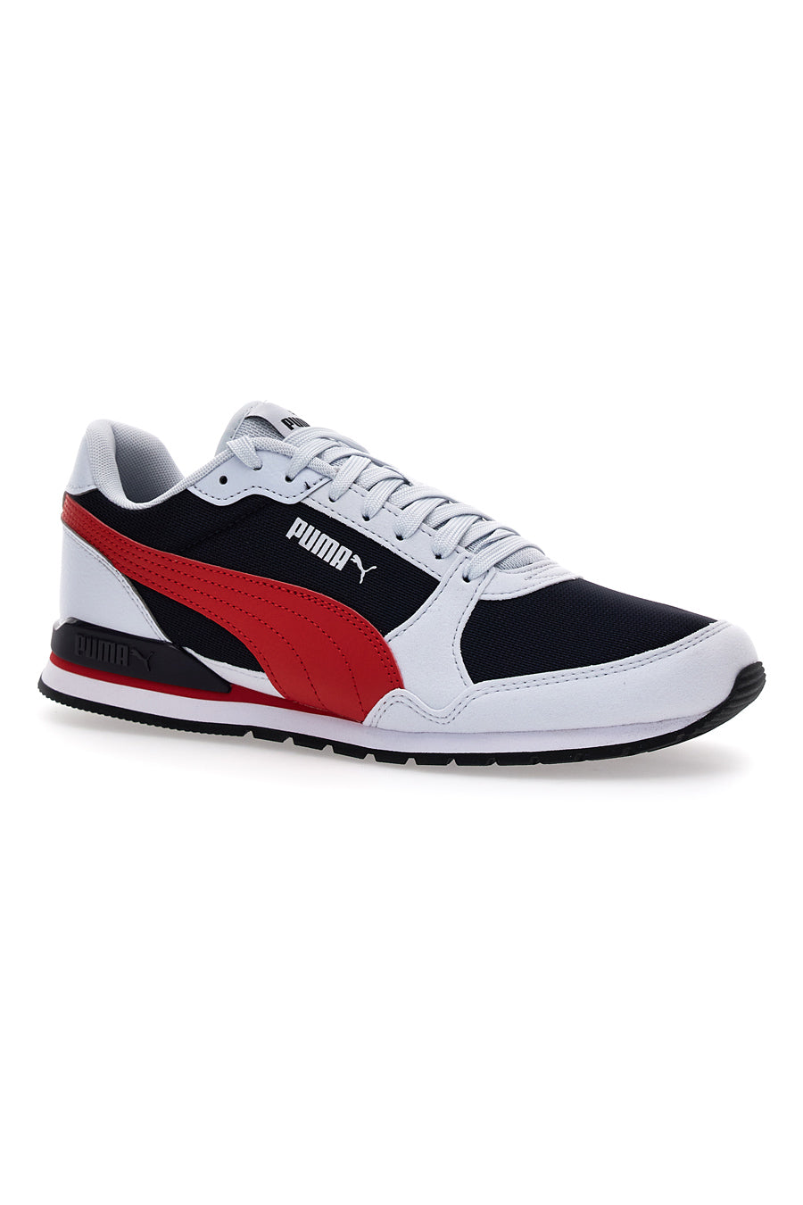 Sneakers Bianche e Nere Con Stringa Rossa Puma St Runner V3 Mesh