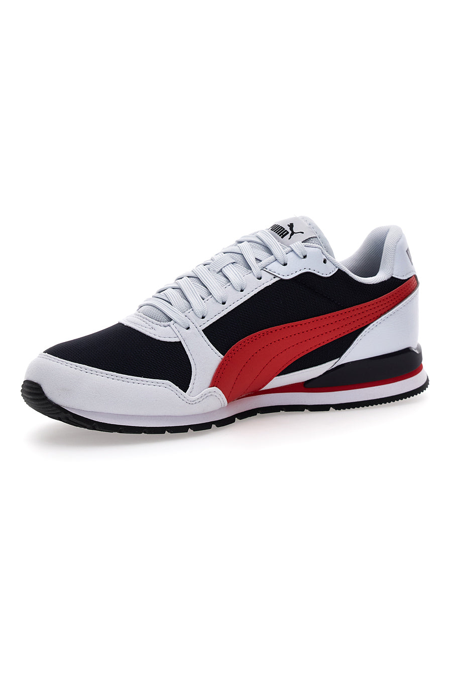 Sneakers Bianche e Nere Con Stringa Rossa Puma St Runner V3 Mesh