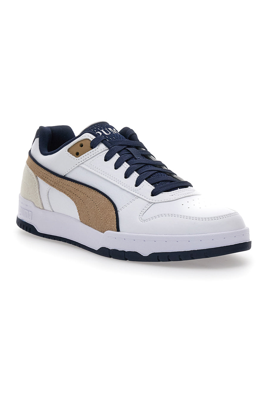 Sneakers bianche con dettagli blu e oro Puma RBD Game Low Retro Club