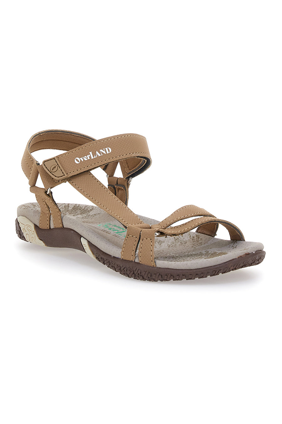 Beige Sandalen mit Klettverschluss Overland 5415