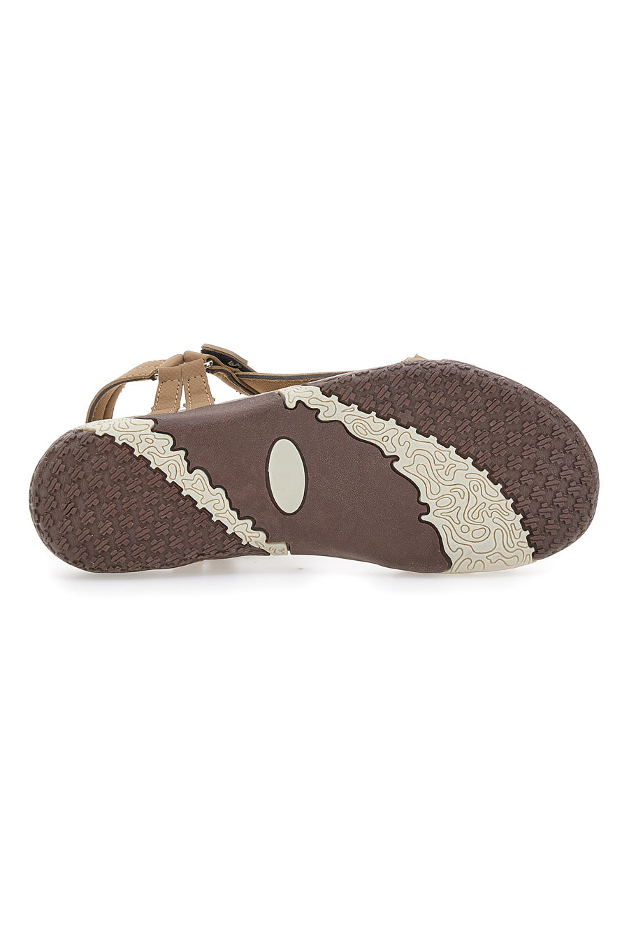 Beige Sandalen mit Klettverschluss Overland 5415