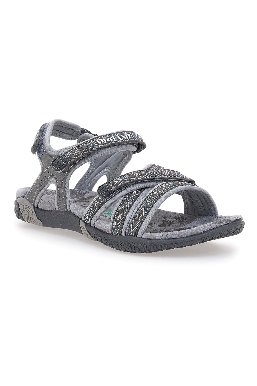 Graue Sandalen mit Klettverschluss Overland 22066