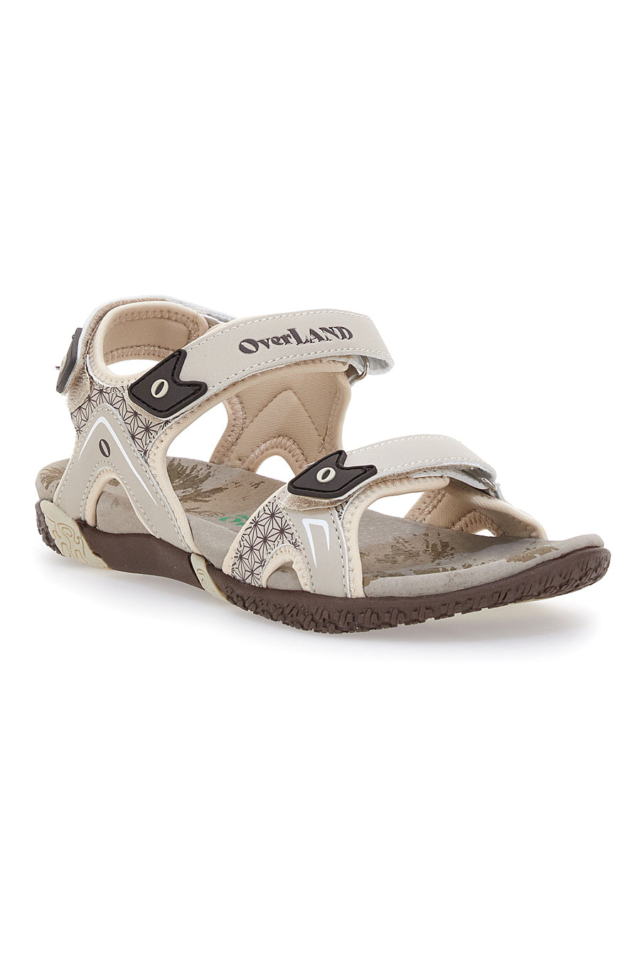 Beige Sportsandalen mit Rissen Overland 22324