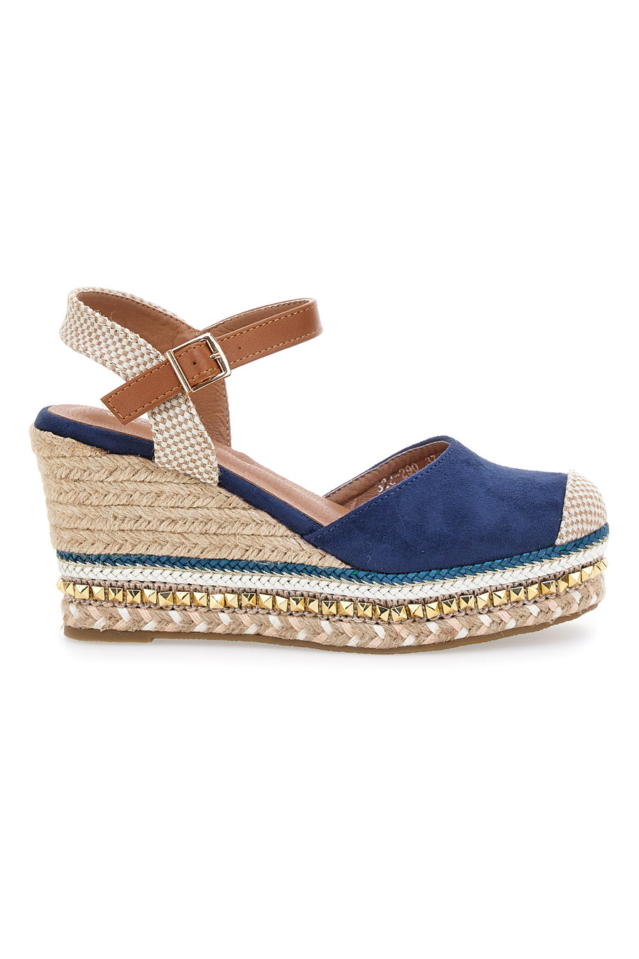 Sandali Espadrillas Blu Con Zeppa e Fibbia Pittarello Sun 322290