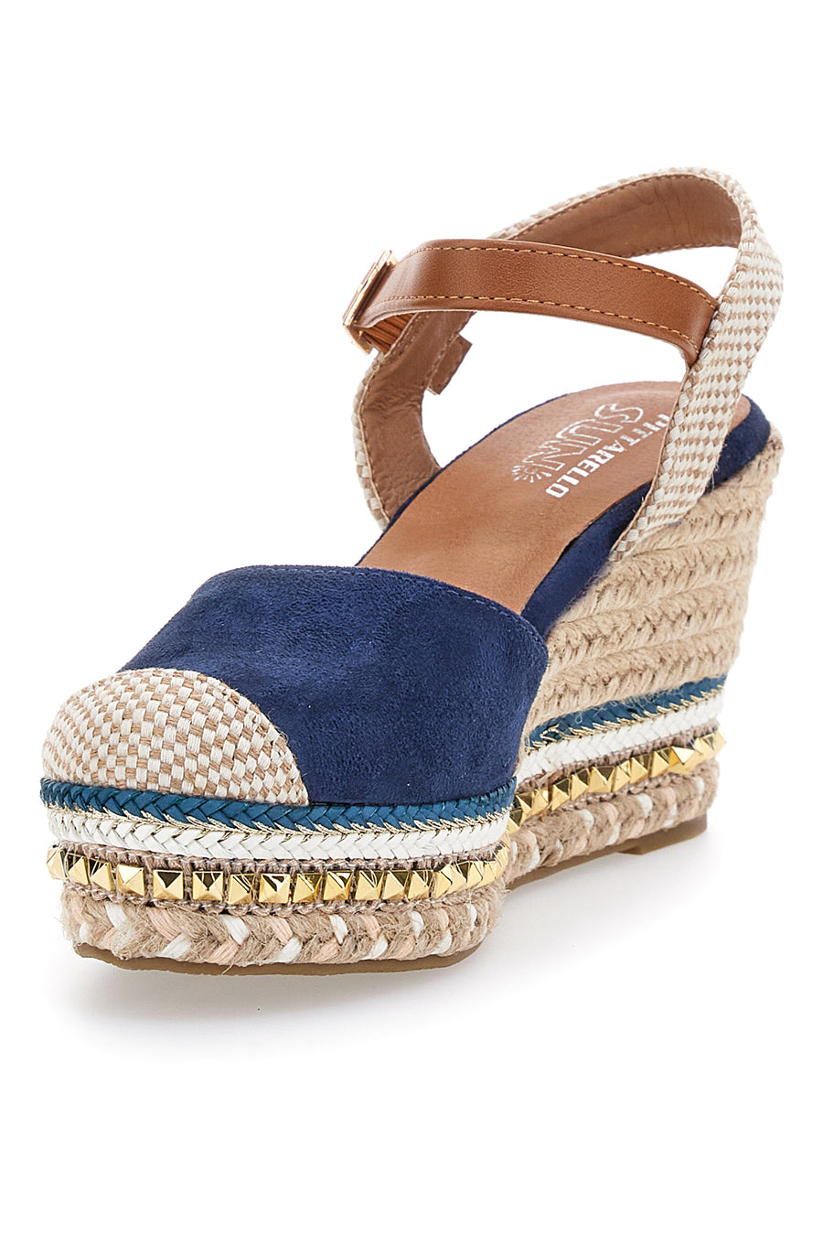 Sandali Espadrillas Blu Con Zeppa e Fibbia Pittarello Sun 322290