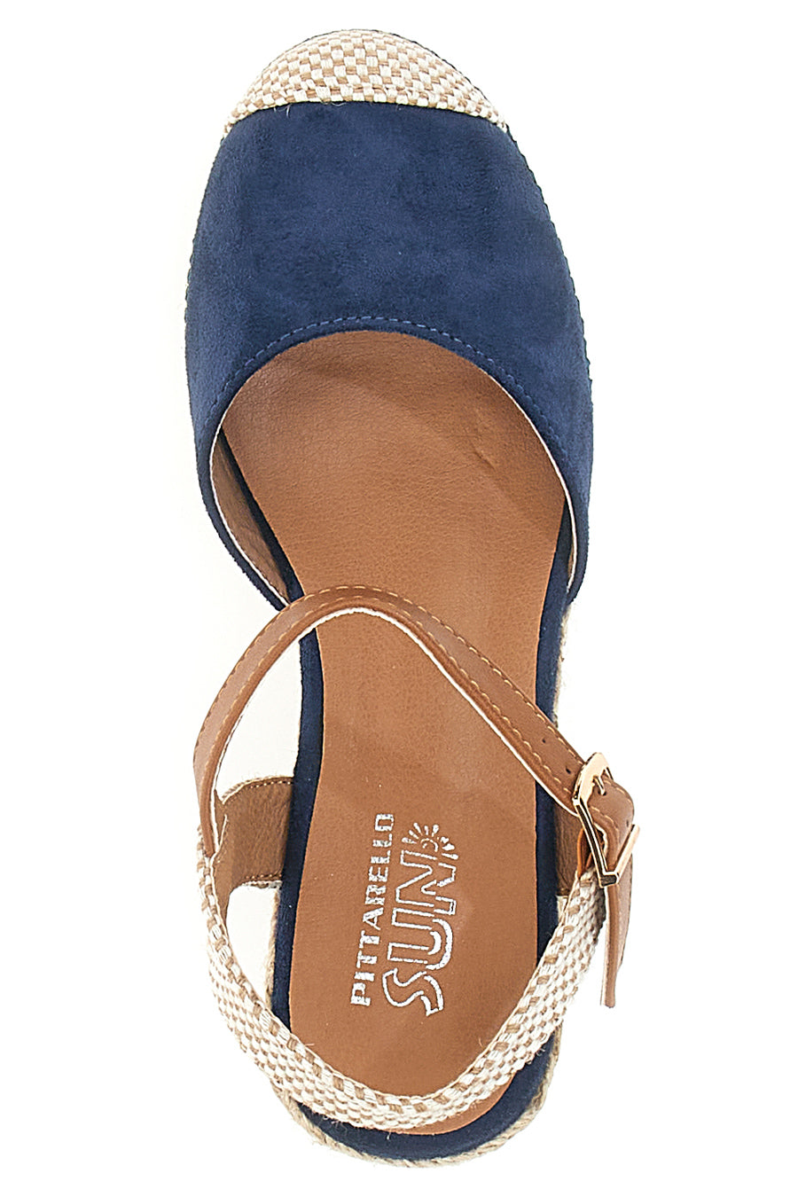 Sandali Espadrillas Blu Con Zeppa e Fibbia Pittarello Sun 322290