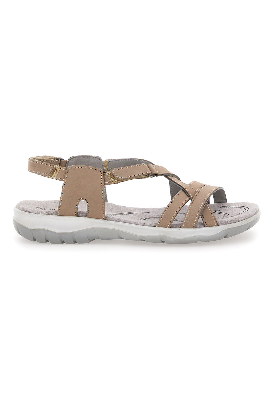 Sandali Beige Con Sottopiede in Vera Pelle Fly Dinamic 65