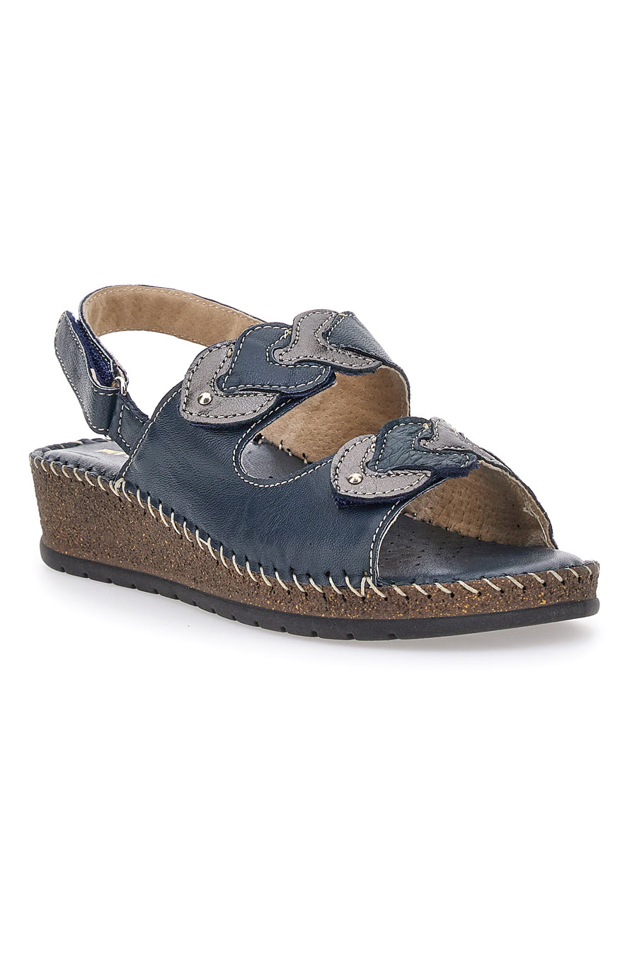 Sandali Navy Sling-back Con Strappo In Velcro Pittarello 42063