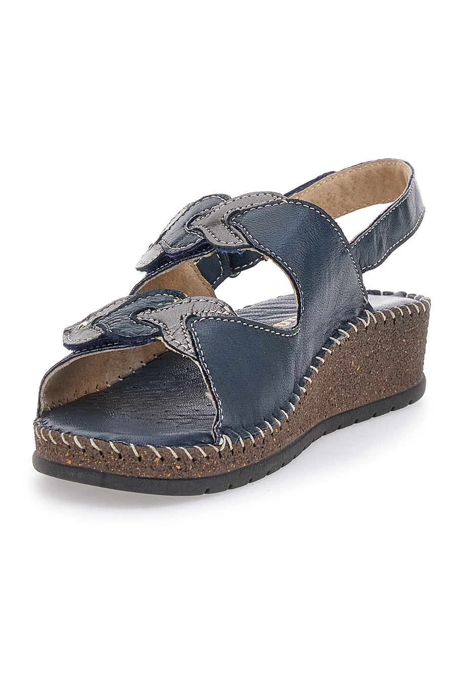 Sandali Navy Sling-back Con Strappo In Velcro Pittarello 42063