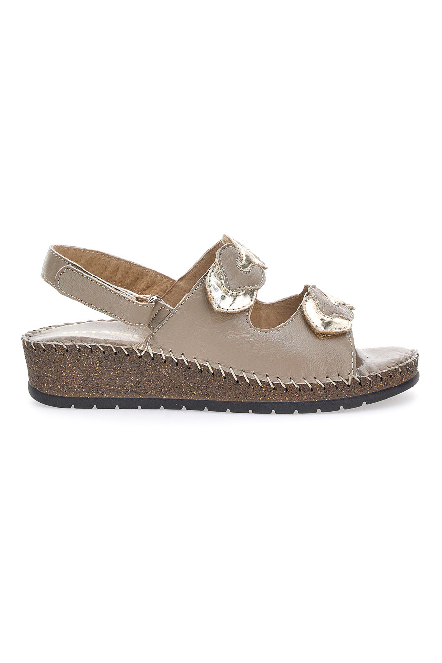 Sandali Taupe Sling-back Con Velcro Pittarello 42063