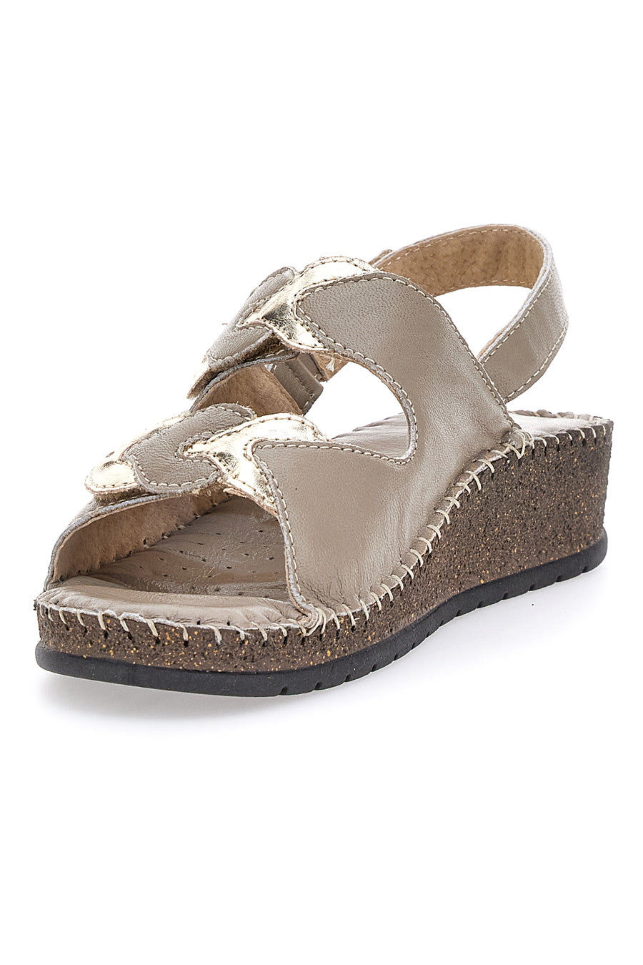 Sandali Taupe Sling-back Con Velcro Pittarello 42063