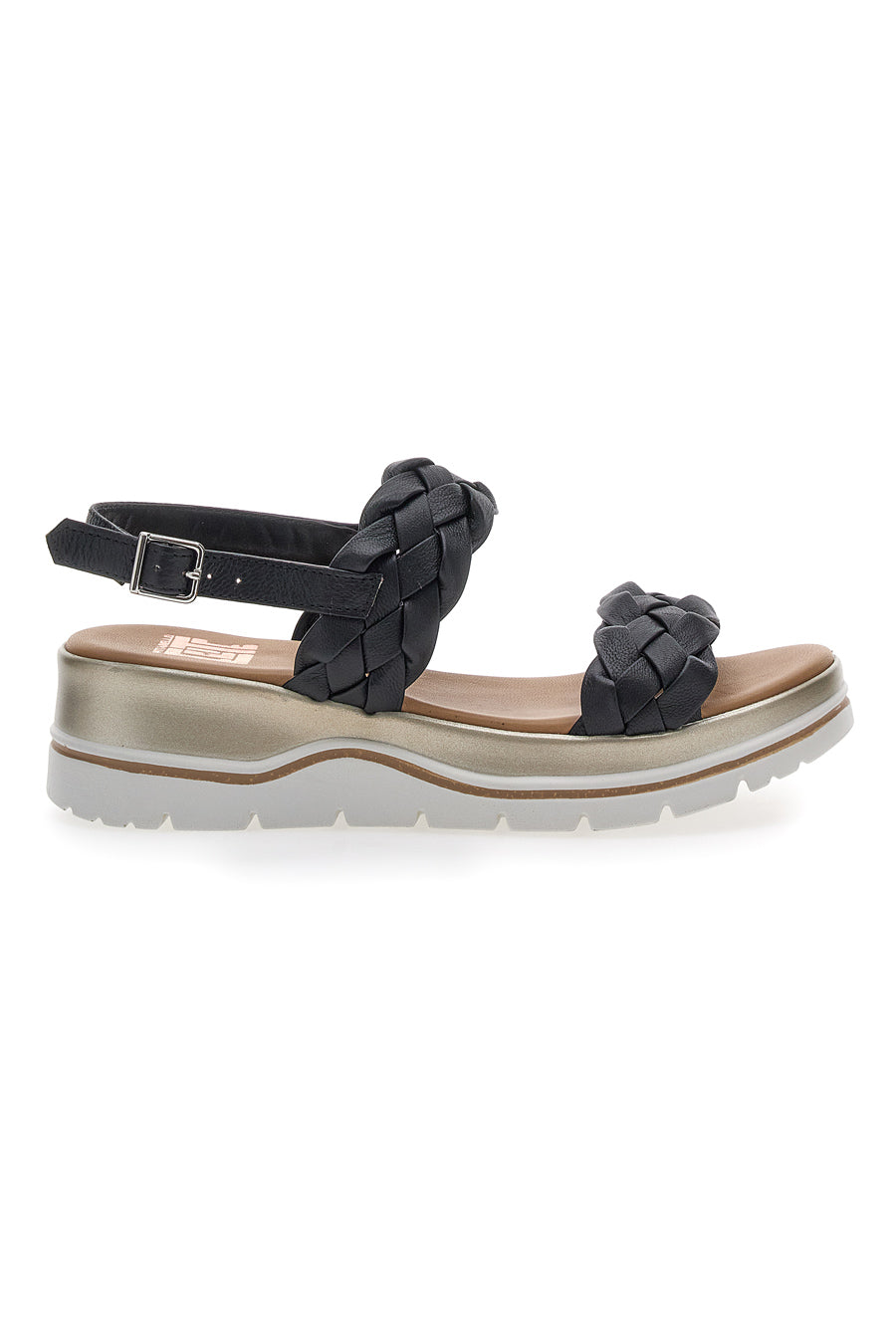 Sandali con Platform Nere Vera Pelle Pittarello Elite 81436