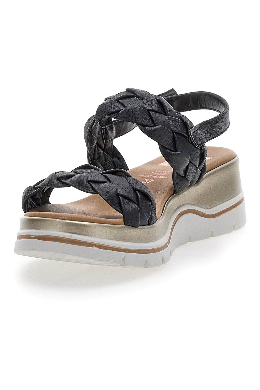 Sandali con Platform Nere Vera Pelle Pittarello Elite 81436