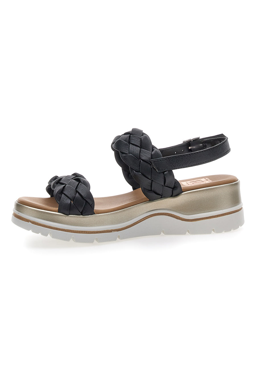 Sandali con Platform Nere Vera Pelle Pittarello Elite 81436