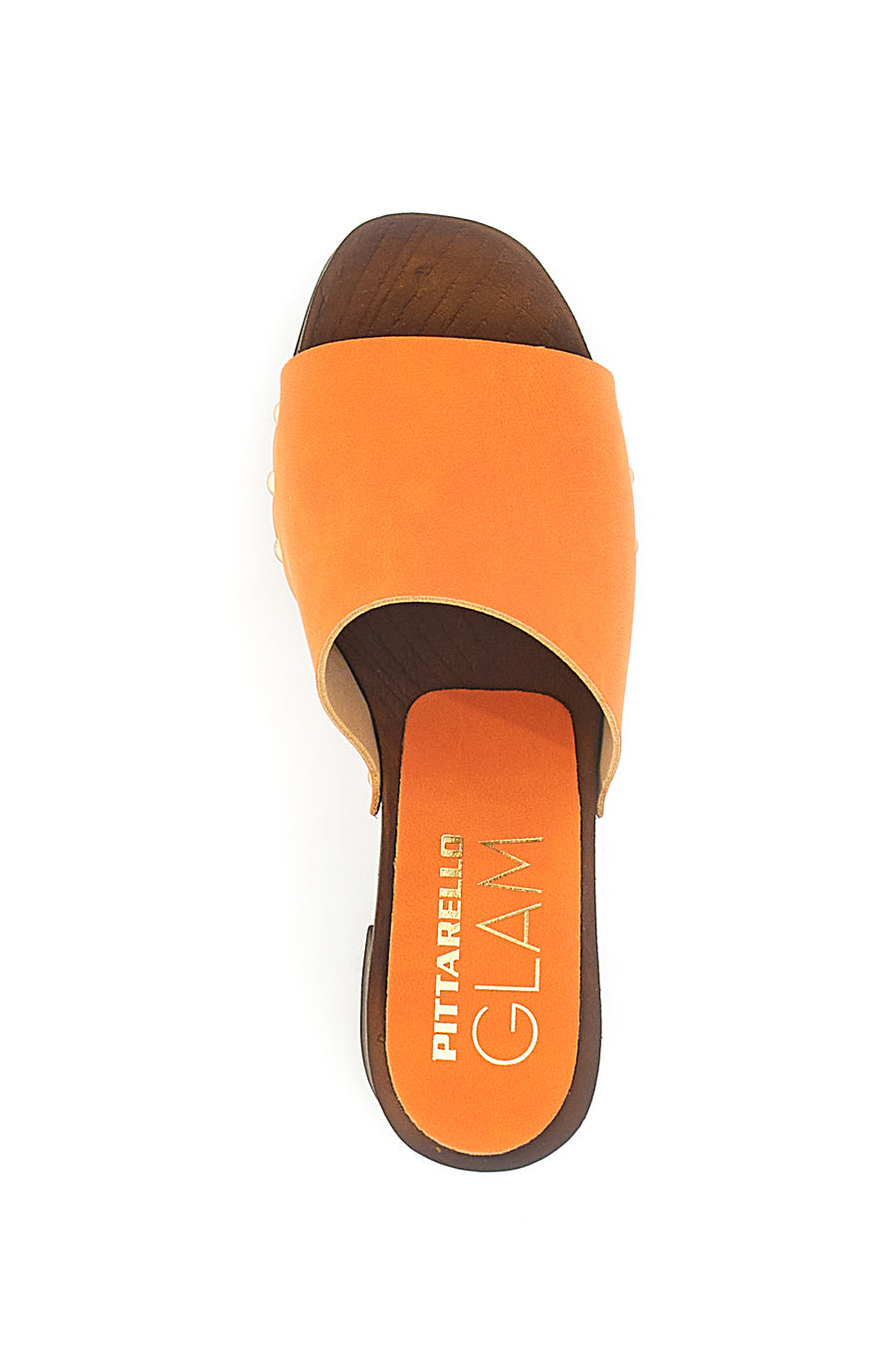 Orangefarbene Clogs mit 9 cm hohem Absatz Pittarello 8508