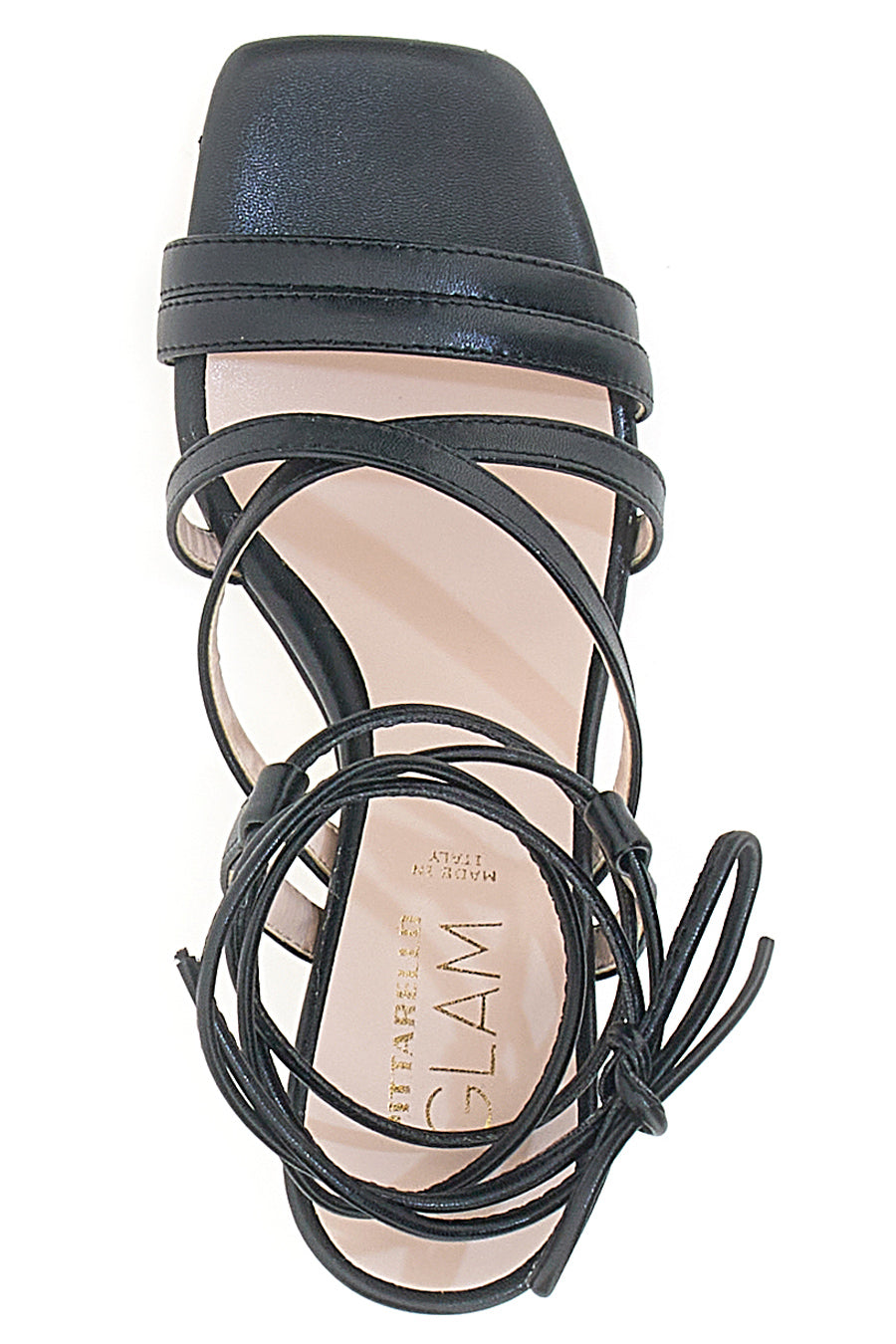 Sandali Neri Lace-Up Con Tacco 9 Cm Pittarello Glam 3615