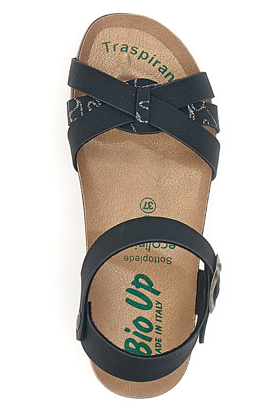 Sandali con Cinturino Neri Bio Up 22307