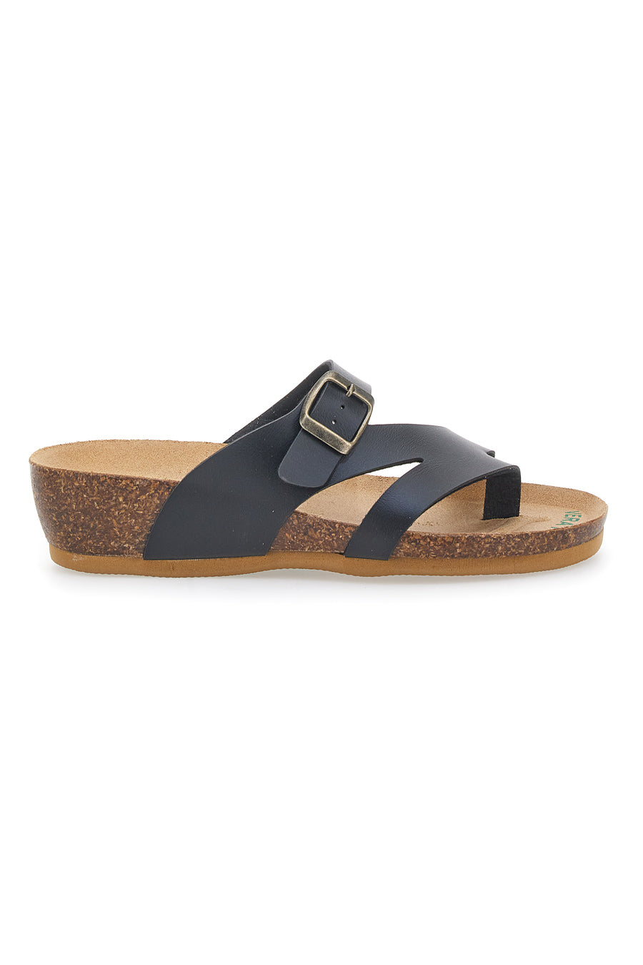 Schwarze Flip-Flops, hergestellt in Italien mit Natureform Bio Up 22706