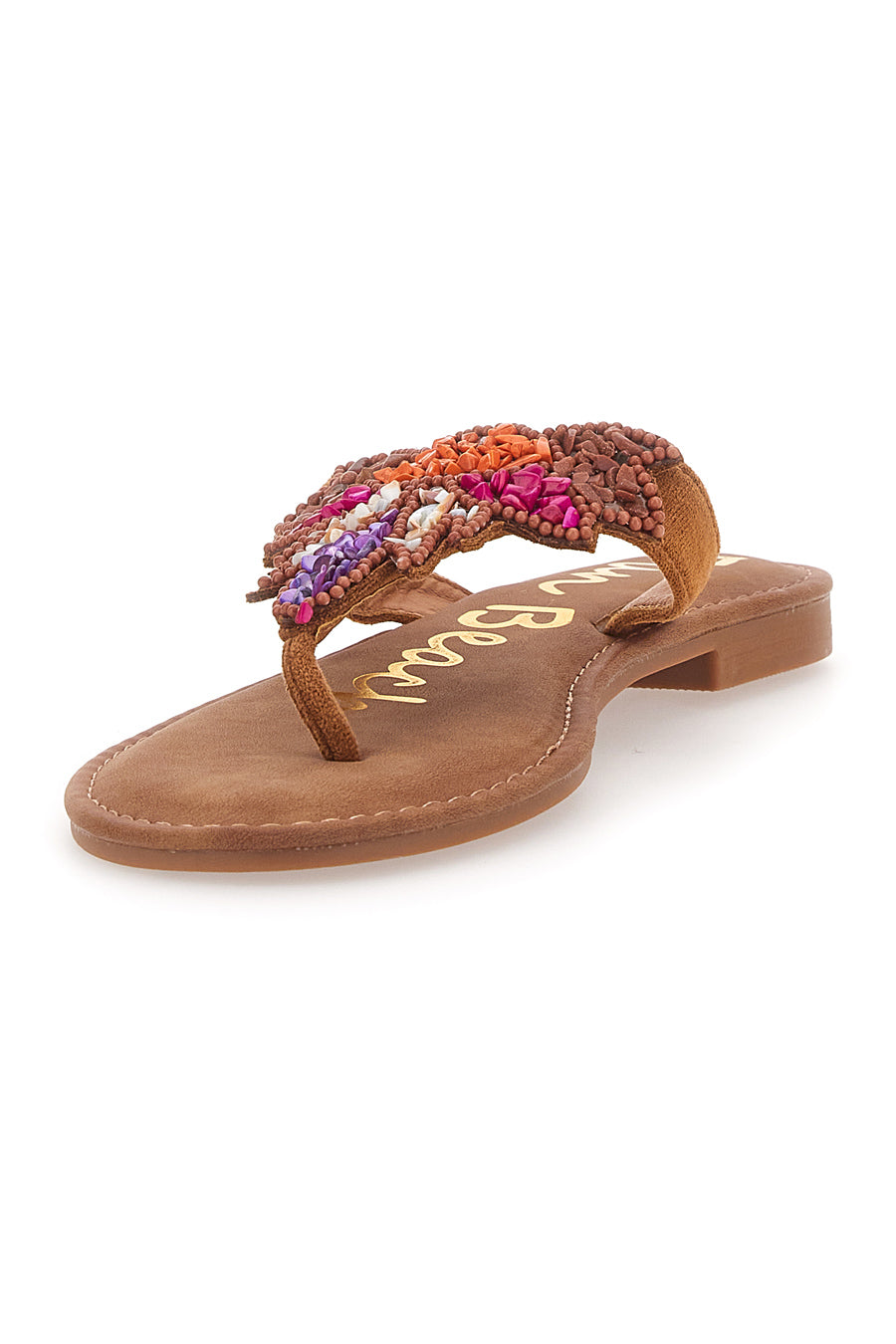 Braune Flip-Flops mit Perlen Fun Beach 468