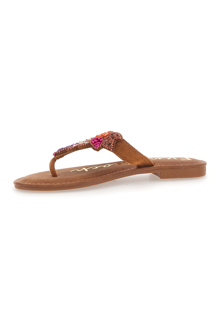 Braune Flip-Flops mit Perlen Fun Beach 468