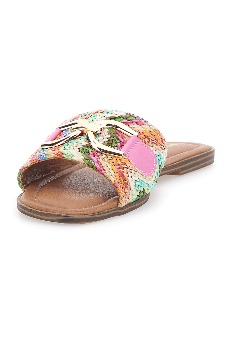 Ciabatte Flat Multicolor Con Morsetto Dorato First Lady 467