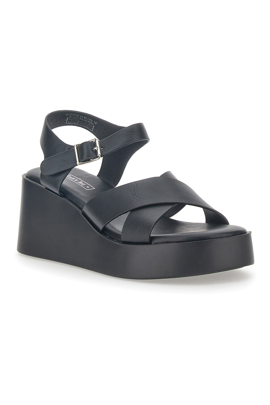 Rock'n Doll Schwarze Keilsandalen mit Riemen 3902712