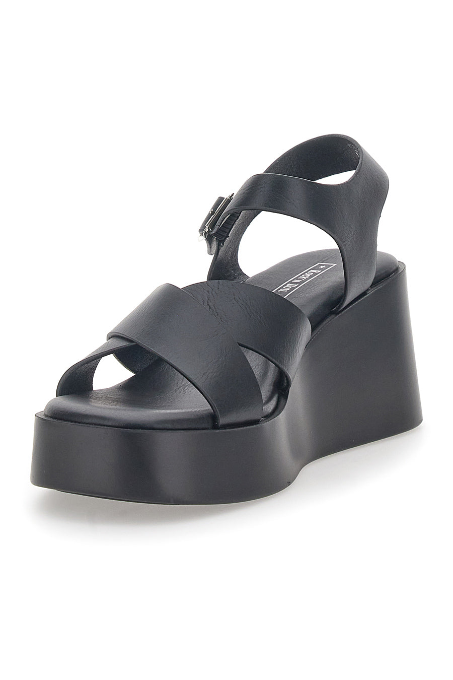 Rock'n Doll Schwarze Keilsandalen mit Riemen 3902712