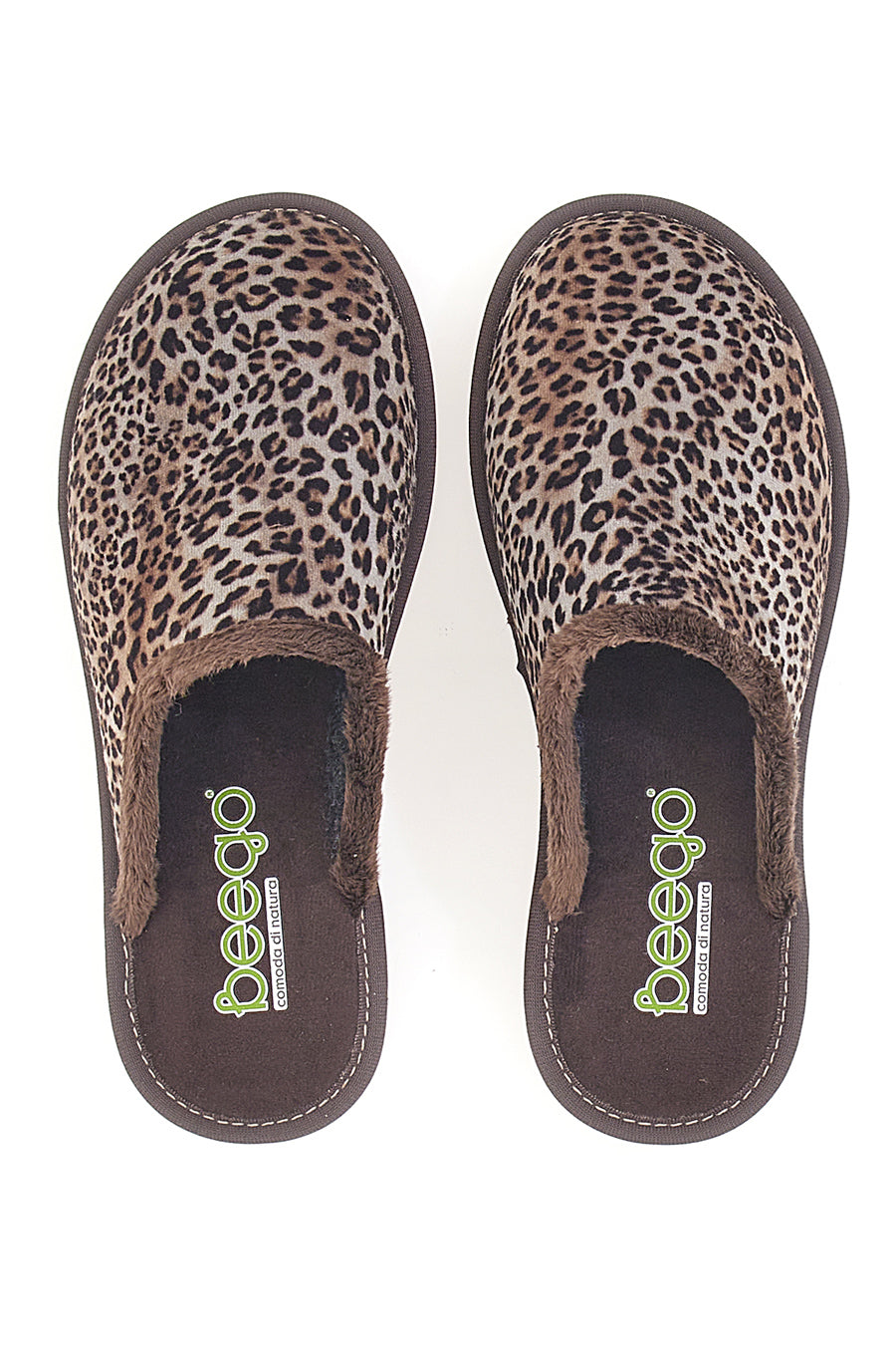 Pantofole marroni Animalier Beego 6332