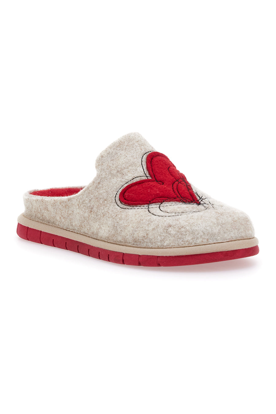 Pantofole beige con cuore Beego 7521p